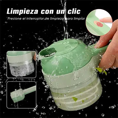 Cortador de verduras eléctrico 4 en 1
