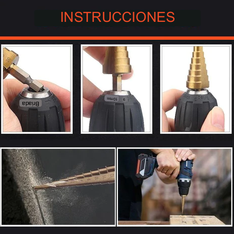 SET DE 3 BROCAS ENCALONADAS+ WINCHA LASER