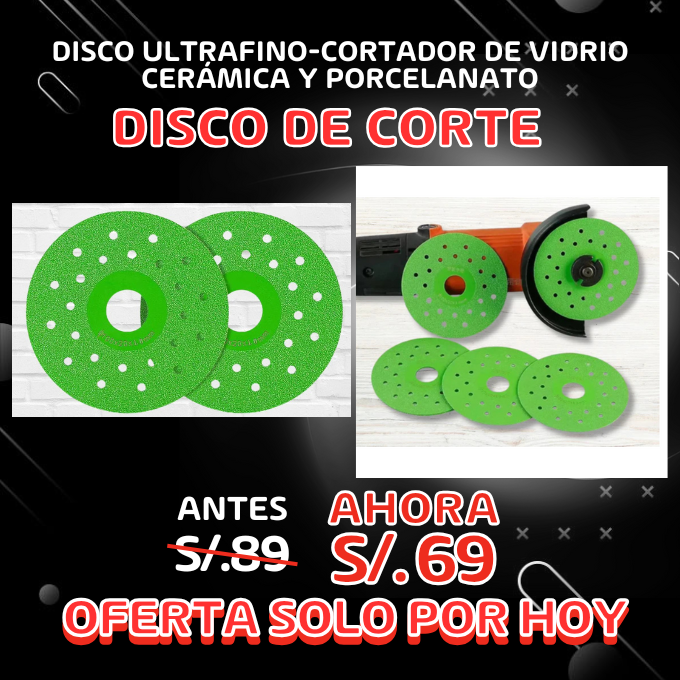 DISCO ULTRA FINO CORTADOR DE VIDRIO - CERAMICA - PORCELANATO