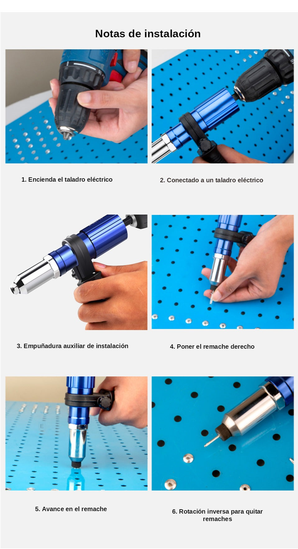 ADAPTADOR DE REMACHADORA PARA TALADRO