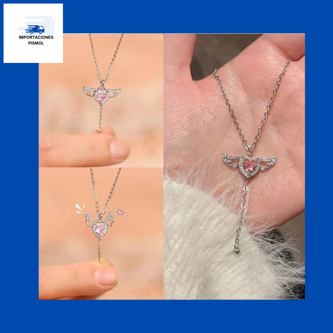 Collar Corazón con alas de Angel