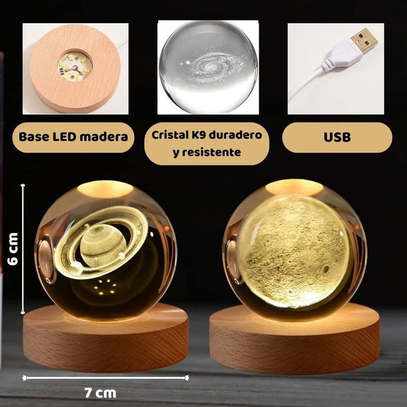 LAMPARA DE CRISTAL 3D
