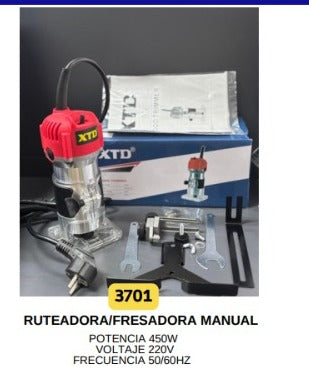 Combo Ruteadora + Kit De cuchillas fresadoras 12Pcs