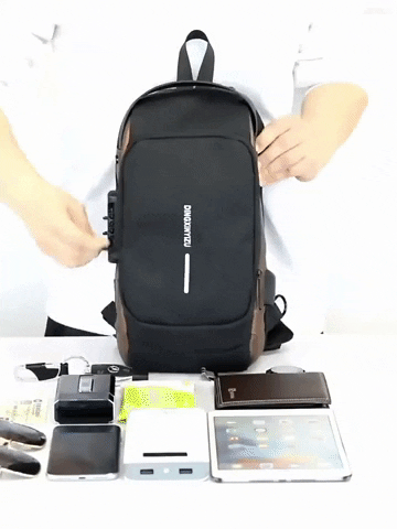 MORRAL ANTIRROBO DE CUERO IMPERMEABLE Y CON CLAVE DE SEGURIDAD
