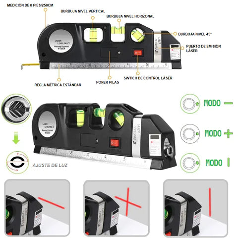 LLAVE 18 EN 1 + NIVEL LASER