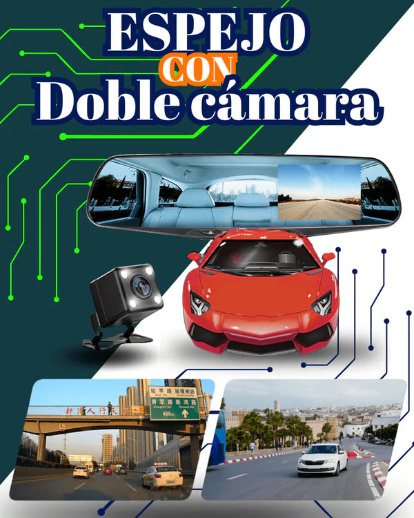 Espejo Retrovisor Doble Cámara Full Hd