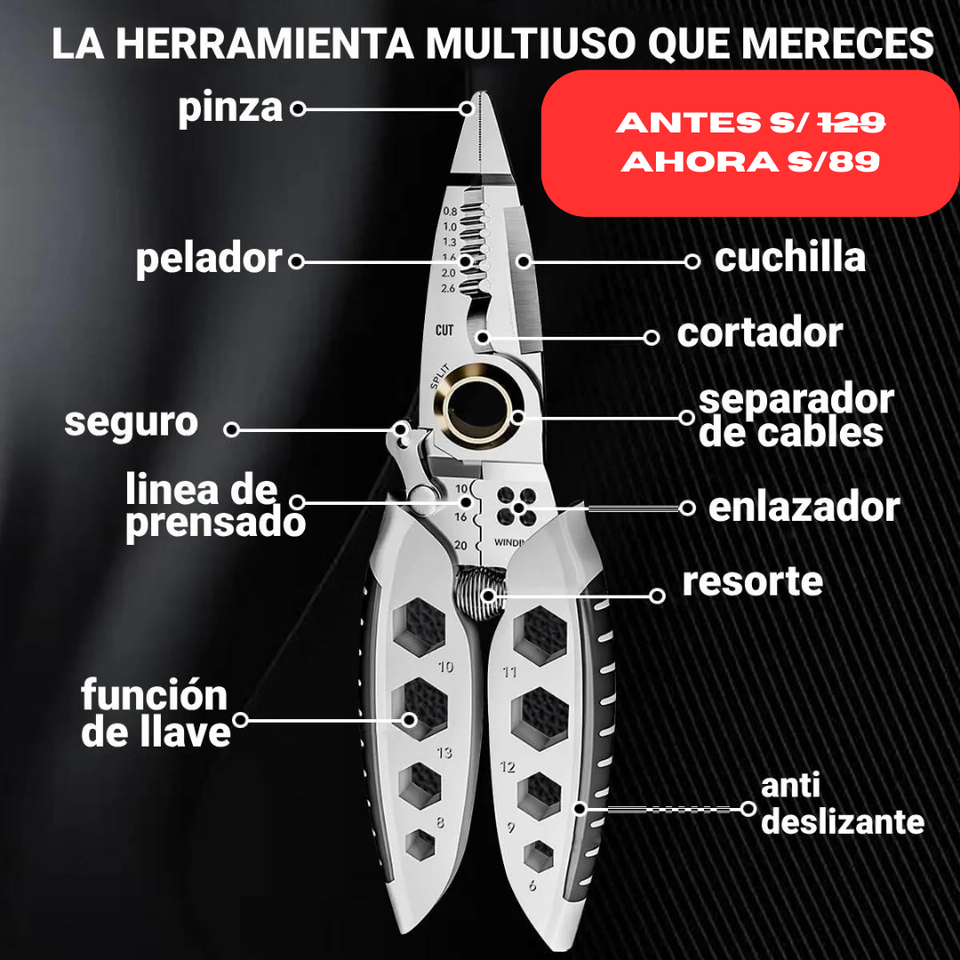 ALICATE DE ELECTRISISTA MULTIFUNCIONAL