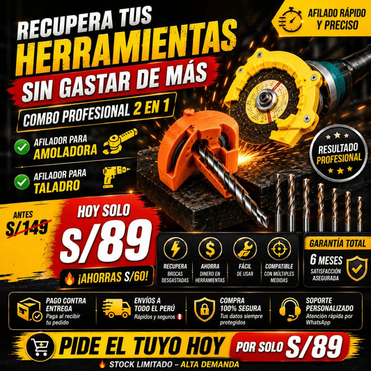 COMBO AFILADOR DE BROCAS 2X1