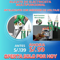 ALICATE DE ELECTRICISTA MULTINCIONAL 8 EN 1 -INTELIGENTE CON MEDIDOR DE VOLTAJE