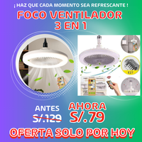 Foco led 3 en 1, con ventilador 360° de 50 watts