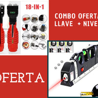 LLAVE 18 EN 1 + NIVEL LASER