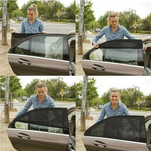 Set de 4 Tapasoles de Malla para Ventana de Auto - Protección Solar
