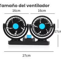 VENTILADOR 2 EN 1 - PARA AUTOS CAMIONETAS CON BASE GIRATORIA