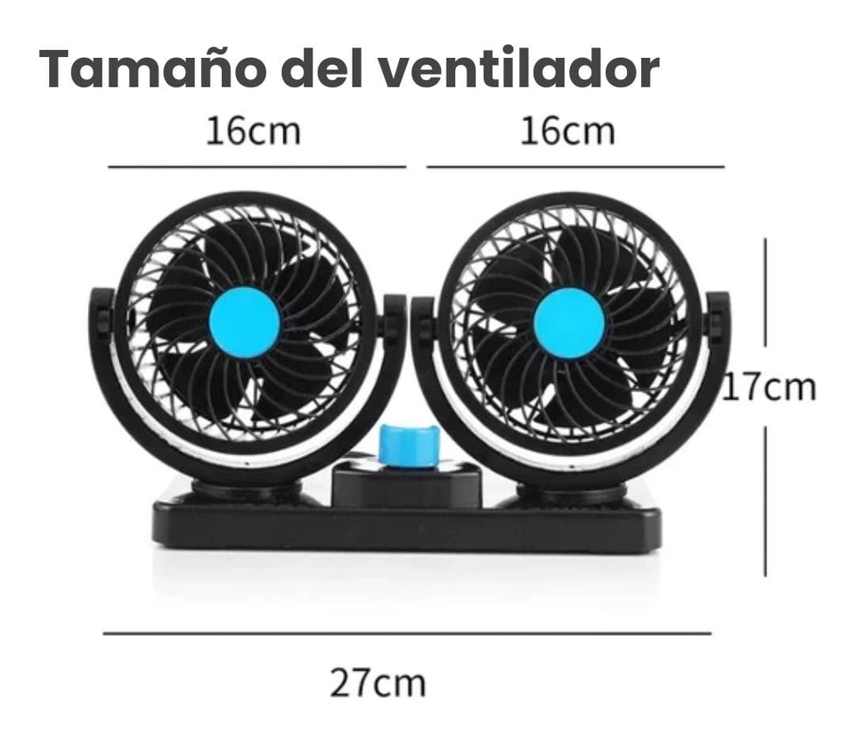 VENTILADOR 2 EN 1 - PARA AUTOS CAMIONETAS CON BASE GIRATORIA