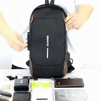 MORRAL ANTIRROBO DE CUERO IMPERMEABLE Y CON CLAVE DE SEGURIDAD